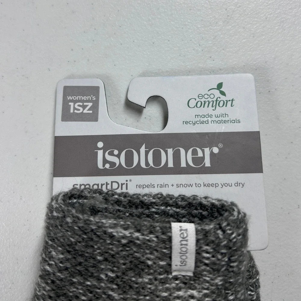 Isotoner Women's‎ 1SZ SmartDri EcoComfort Heather Grey Ivory Gloves NEW